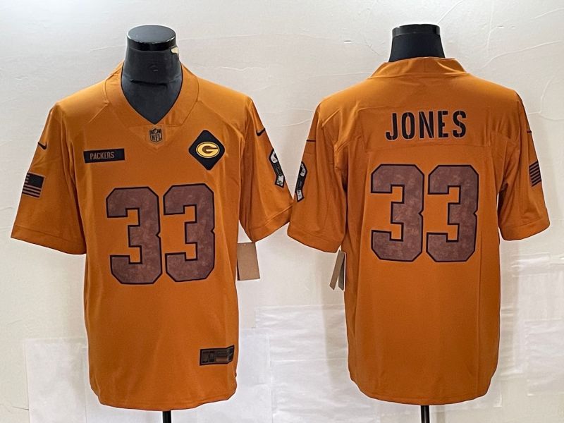 Men Green Bay Packers #33 Jones brown Nike 2023 Salute To Service Limited NFL Jersey->green bay packers->NFL Jersey